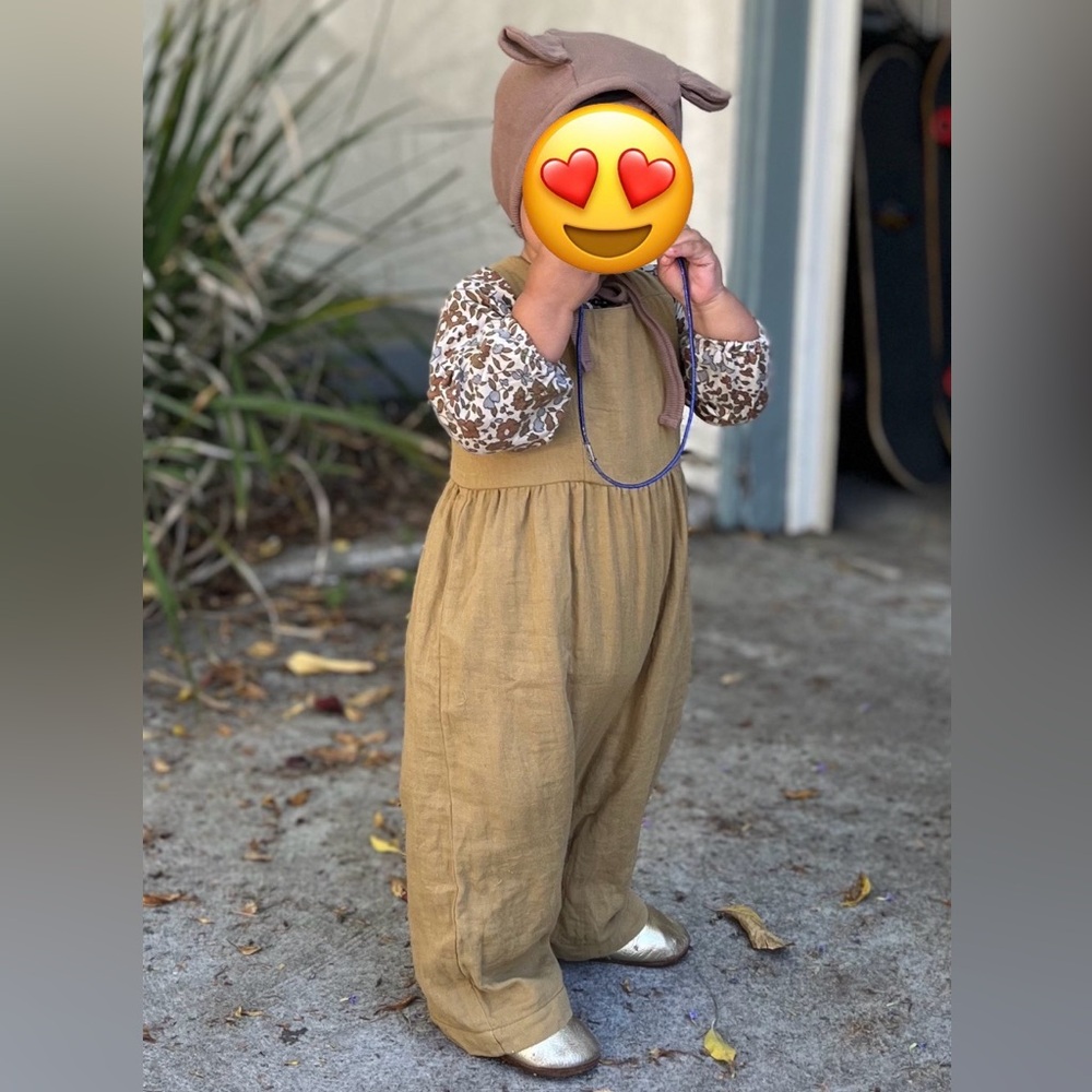Kate Quinn Toddler Mustard Cotton Jumpsuit